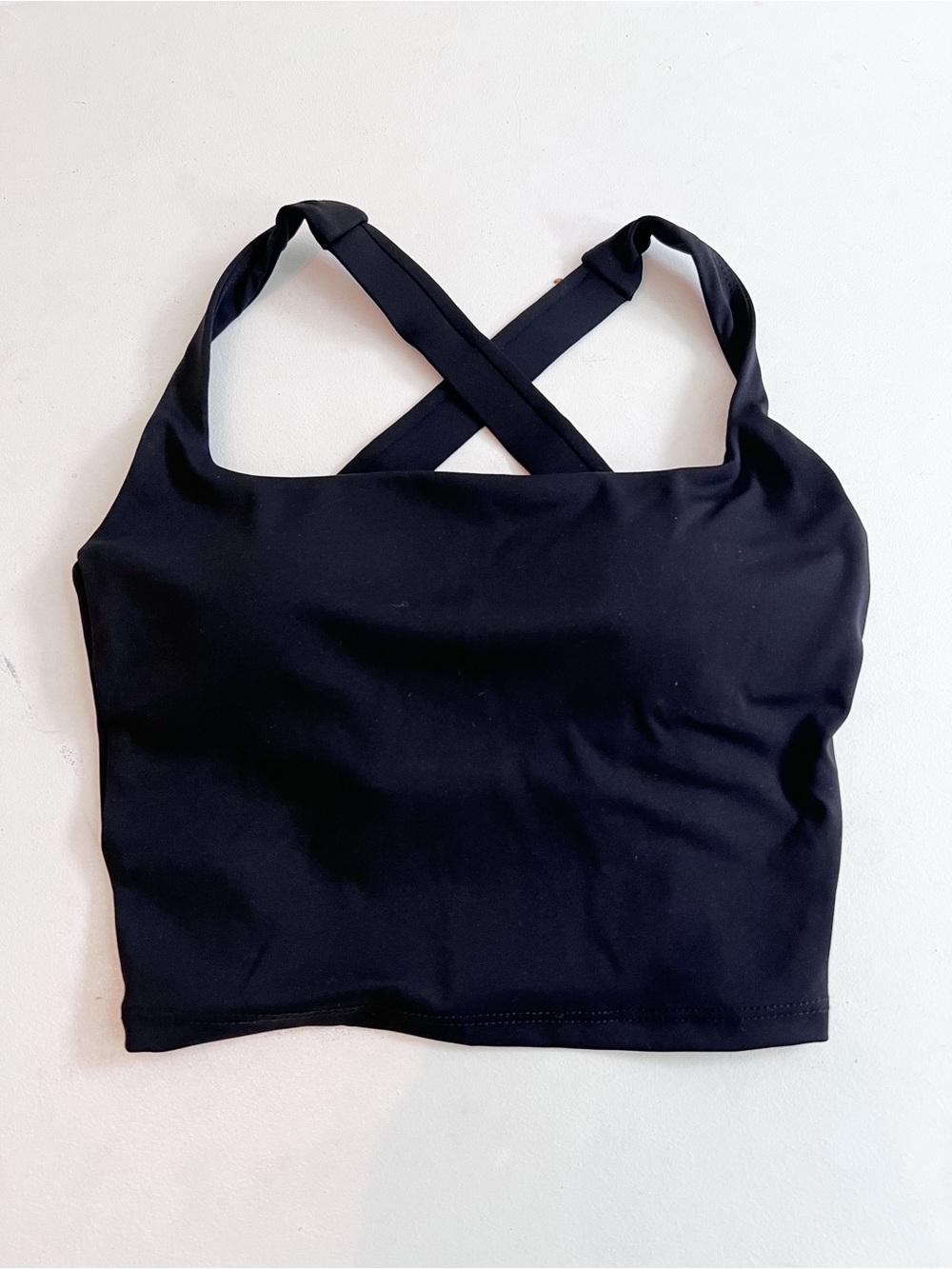 NEW Black Cross-Back Strappy Crop Athletic Bralette